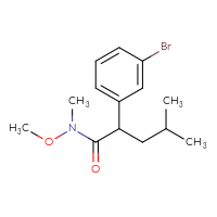 Chemical structure of 2-(3-bromophenyl)-N-methoxy-N,4-dimethylpentanamide - CSSB09394064987