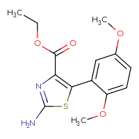 Chemical structure of ethyl 2-amino-5-(2,5-dimethoxyphenyl)-1,3-thiazole-4-carboxylate - CSSB00102550054