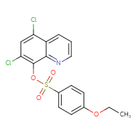 Chemical structure of 5,7-dichloroquinolin-8-yl 4-ethoxybenzene-1-sulfonate - CSSB00027635937
