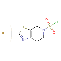Chemical structure of 2-(trifluoromethyl)-4H,5H,6H,7H-[1,3]thiazolo[5,4-c]pyridine-5-sulfonyl chloride - CSSB21224761605