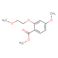 Chemical structure of methyl 4-methoxy-2-(2-methoxyethoxy)benzoate - CSSB01996733573
