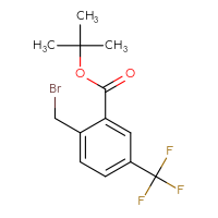Chemical structure of tert-butyl 2-(bromomethyl)-5-(trifluoromethyl)benzoate - CSSB06263141560