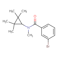 Chemical structure of 3-bromo-N-methyl-N-(2,2,3,3-tetramethylcyclopropyl)benzamide - CSSB09894199553