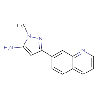Chemical structure of 1-methyl-3-(quinolin-7-yl)-1H-pyrazol-5-amine - CSSB00102982788