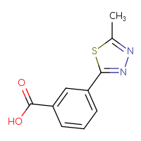 Chemical structure of 3-(5-methyl-1,3,4-thiadiazol-2-yl)benzoic acid - CSSB00010389606