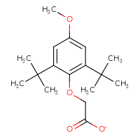 Chemical structure of 2-(2,6-di-tert-butyl-4-methoxyphenoxy)acetate - CSSB21170945214