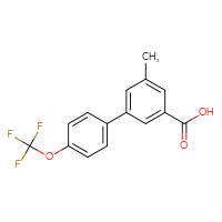 Chemical structure of 5-methyl-4'-(trifluoromethoxy)-[1,1'-biphenyl]-3-carboxylic acid - CSSB00161166161