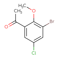 Chemical structure of 1-(3-bromo-5-chloro-2-methoxyphenyl)ethan-1-one - CSSB00000760609