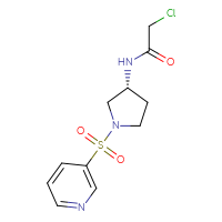Chemical structure of 2-chloro-N-[(3R)-1-(pyridine-3-sulfonyl)pyrrolidin-3-yl]acetamide - CSSB21332082309