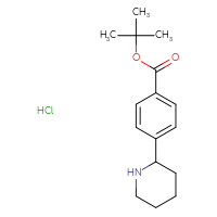 Chemical structure of tert-butyl 4-(piperidin-2-yl)benzoate hydrochloride - CSSB03436986113