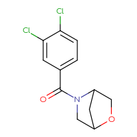 Chemical structure of 5-(3,4-dichlorobenzoyl)-2-oxa-5-azabicyclo[2.2.1]heptane - CSSB06407363901