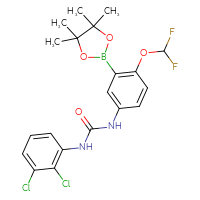 Chemical structure of 1-(2,3-dichlorophenyl)-3-[4-(difluoromethoxy)-3-(4,4,5,5-tetramethyl-1,3,2-dioxaborolan-2-yl)phenyl]urea - CSSB21332044813