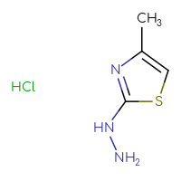 Chemical structure of 2-hydrazinyl-4-methyl-1,3-thiazole hydrochloride - CSSB00000692962