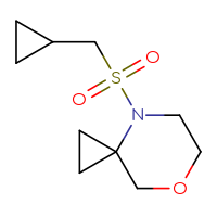 Chemical structure of 4-cyclopropylmethanesulfonyl-7-oxa-4-azaspiro[2.5]octane - CSSS00049070169