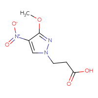 Chemical structure of 3-(3-methoxy-4-nitro-1H-pyrazol-1-yl)propanoic acid - CSSB00000759158
