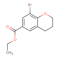 Chemical structure of ethyl 8-bromo-3,4-dihydro-2H-1-benzopyran-6-carboxylate - CSSB00021561773
