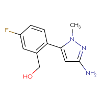 Chemical structure of [2-(3-amino-1-methyl-1H-pyrazol-5-yl)-5-fluorophenyl]methanol - CSSB06584901043