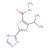 Chemical structure of N-methyl-4-(propan-2-yl)-2-(4H-1,2,4-triazol-3-yl)-1,3-thiazole-5-carboxamide - CSSB00161137747