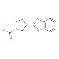 Chemical structure of 3-(1,3-benzoxazol-2-yl)pyrrolidine-1-carbonyl chloride - CSSB21224775255