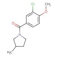 Chemical structure of 1-(3-chloro-4-methoxybenzoyl)-3-methylpyrrolidine - CSSB01998166269