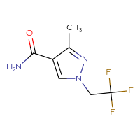 Chemical structure of 3-methyl-1-(2,2,2-trifluoroethyl)-1H-pyrazole-4-carboxamide - CSSB00052871866