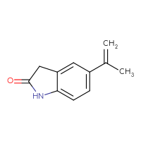 Chemical structure of 5-(prop-1-en-2-yl)-2,3-dihydro-1H-indol-2-one - CSSB00010558909