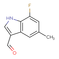 Chemical structure of 7-fluoro-5-methyl-1H-indole-3-carbaldehyde - CSSB20620690390
