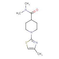 Chemical structure of N,N-dimethyl-1-(4-methyl-1,3-thiazol-2-yl)piperidine-4-carboxamide - CSSB01385229050
