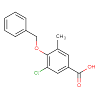 Chemical structure of 4-(benzyloxy)-3-chloro-5-methylbenzoic acid - CSSB00053024315