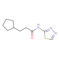 Chemical structure of 3-cyclopentyl-N-(1,3,4-thiadiazol-2-yl)propanamide - CSSB00026785179