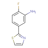 Chemical structure of 2-fluoro-5-(1,3-thiazol-2-yl)aniline - CSSB02517149902