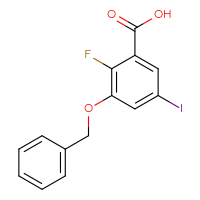 Chemical structure of 3-(benzyloxy)-2-fluoro-5-iodobenzoic acid - CSSB06595612133