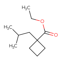 Chemical structure of ethyl 1-(2-methylpropyl)cyclobutane-1-carboxylate - CSSB00017382913