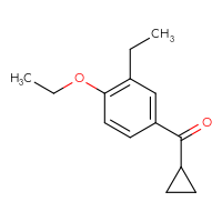 Chemical structure of cyclopropyl(4-ethoxy-3-ethylphenyl)methanone - CSSB20813998687
