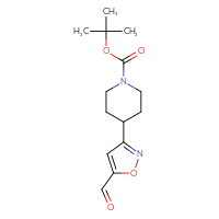 Chemical structure of tert-butyl 4-(5-formyl-1,2-oxazol-3-yl)piperidine-1-carboxylate - CSSB00015196635