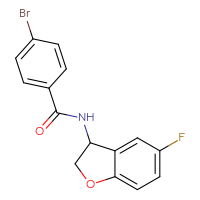 Chemical structure of 4-bromo-N-(5-fluoro-2,3-dihydro-1-benzofuran-3-yl)benzamide - CSSB01669495127