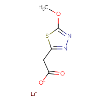 Chemical structure of lithium(1+) 2-(5-methoxy-1,3,4-thiadiazol-2-yl)acetate - CSSB00161156344