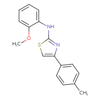 Chemical structure of N-(2-methoxyphenyl)-4-(4-methylphenyl)-1,3-thiazol-2-amine - CSSB00000682735