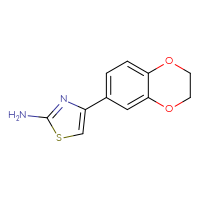 Chemical structure of 4-(2,3-dihydro-1,4-benzodioxin-6-yl)-1,3-thiazol-2-amine - CSSB00000256440