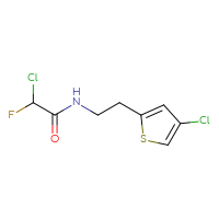 Chemical structure of 2-chloro-N-[2-(4-chlorothiophen-2-yl)ethyl]-2-fluoroacetamide - CSSB21332054255