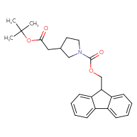 Chemical structure of (9H-fluoren-9-yl)methyl 3-[2-(tert-butoxy)-2-oxoethyl]pyrrolidine-1-carboxylate - CSSB09894475472