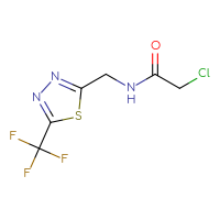 Chemical structure of 2-chloro-N-{[5-(trifluoromethyl)-1,3,4-thiadiazol-2-yl]methyl}acetamide - CSSB06741653140