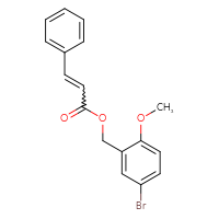 Chemical structure of (5-bromo-2-methoxyphenyl)methyl 3-phenylprop-2-enoate - CSSB02125605006