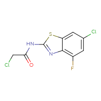 Chemical structure of 2-chloro-N-(6-chloro-4-fluoro-1,3-benzothiazol-2-yl)acetamide - CSSB00010207661