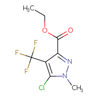 Chemical structure of ethyl 5-chloro-1-methyl-4-(trifluoromethyl)-1H-pyrazole-3-carboxylate - CSSB06655281508