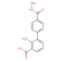 Chemical structure of 2-amino-4'-(methylcarbamoyl)-[1,1'-biphenyl]-3-carboxylic acid - CSSB03605257501