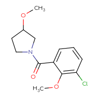 Chemical structure of 1-(3-chloro-2-methoxybenzoyl)-3-methoxypyrrolidine - CSSB01051032627
