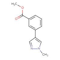 Chemical structure of methyl 3-(1-methyl-1H-pyrazol-4-yl)benzoate - CSSB00122353384