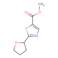 Chemical structure of methyl 2-(oxolan-2-yl)-1,3-thiazole-5-carboxylate - CSSB00012786263