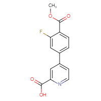Chemical structure of 4-[3-fluoro-4-(methoxycarbonyl)phenyl]pyridine-2-carboxylic acid - CSSB02985814149